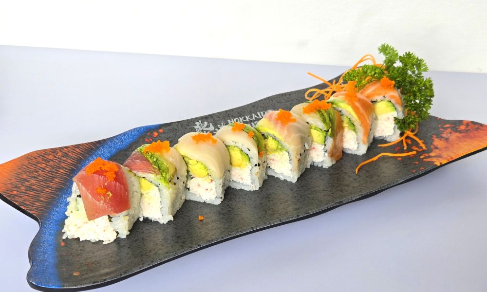 Rainbow Roll at Hokkaido Sushi, Japanese Restaurant in Grapevine
