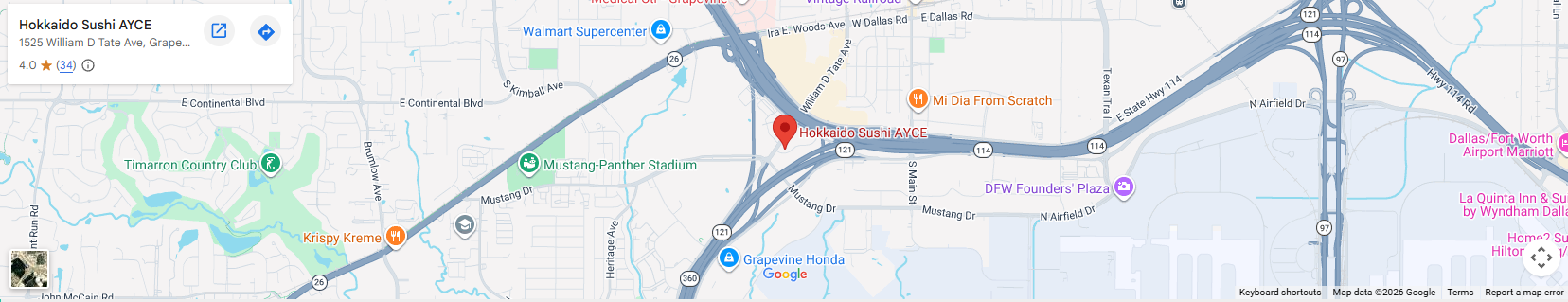 Location 1525 William D Tate Ave, Grapevine, TX 76051