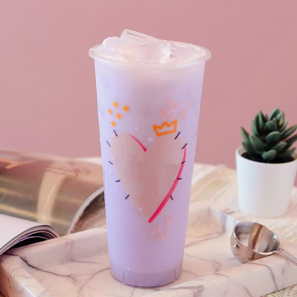 Purple taro - flavored milk tea at Hong Jie Special Noodles & Dumplings，a Chinese Restaurant in Hurst