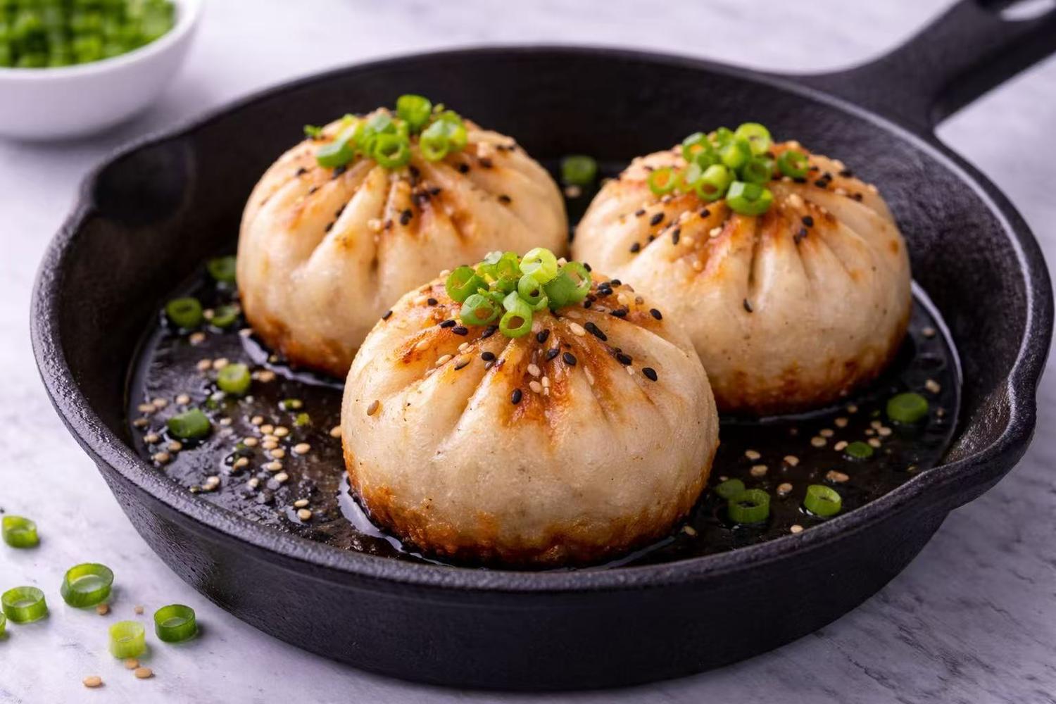 Pan-fried Buns at Hong Kong Cafe, a Chinese Restaurant in New York
