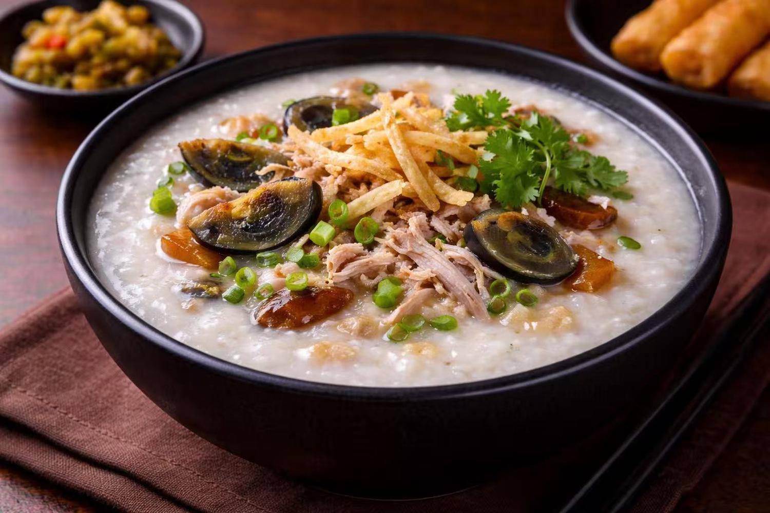 Preserved Egg and Lean Pork Congee at Hong Kong Cafe, a Chinese Restaurant in New York