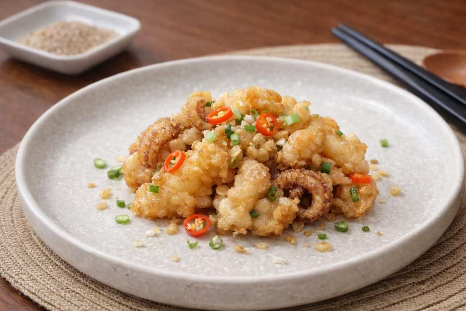 Salt and Pepper Squid at Hong Kong Cafe, a Chinese Restaurant in New York