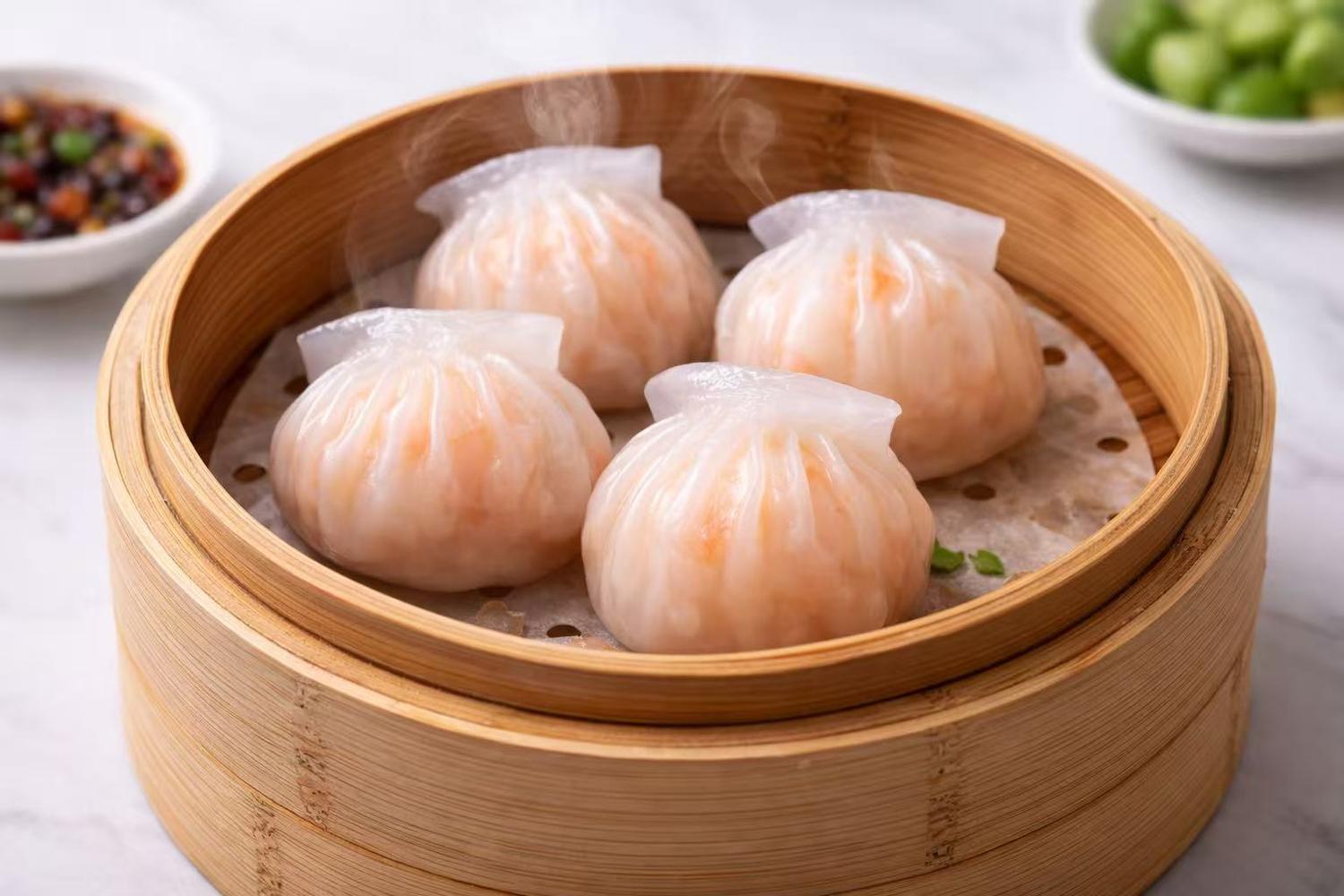 Shrimp Dumplings at Hong Kong Cafe, a Chinese Restaurant in New York