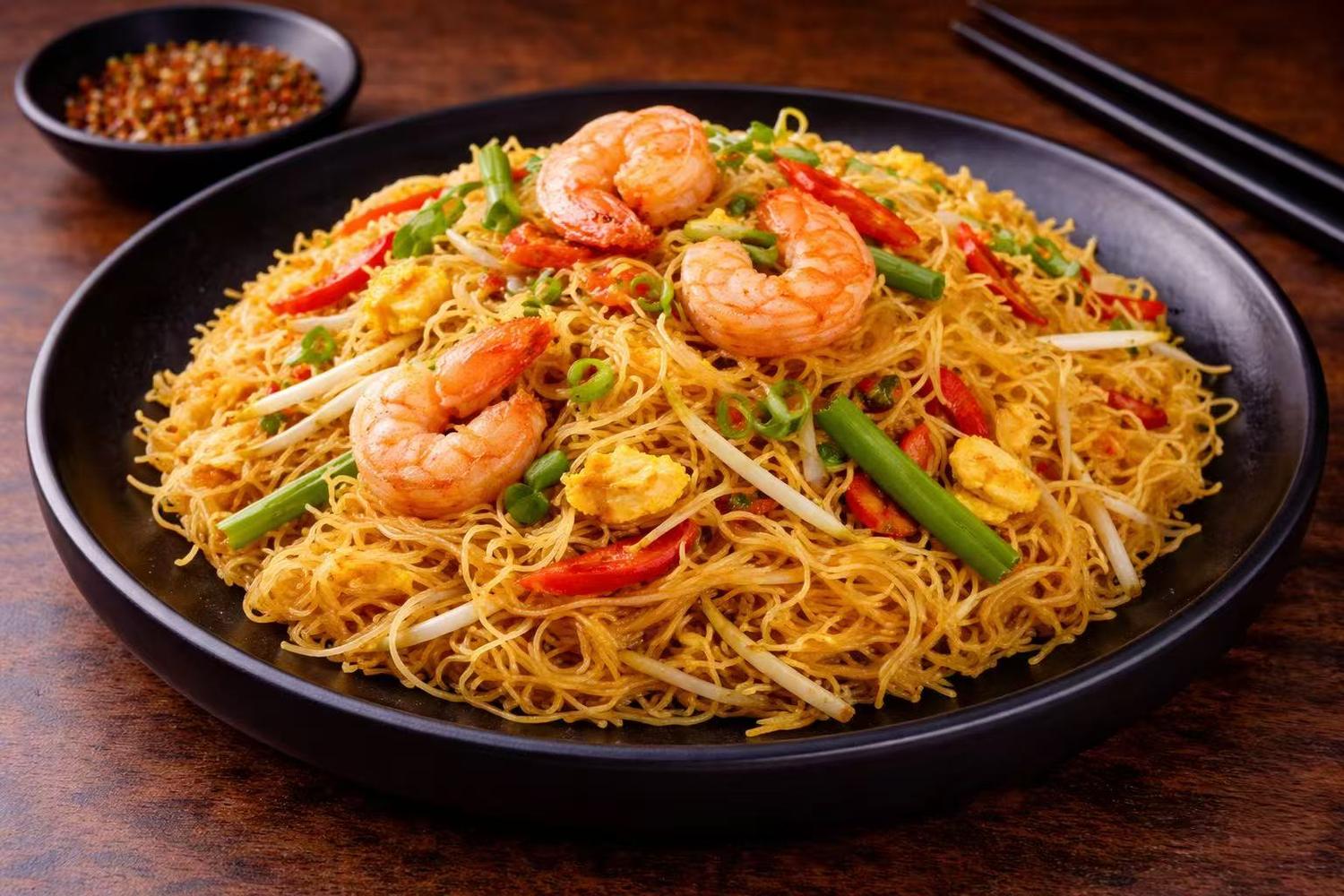 Singapore-style Fried Rice Vermicelli at Hong Kong Cafe, a Chinese Restaurant in New York