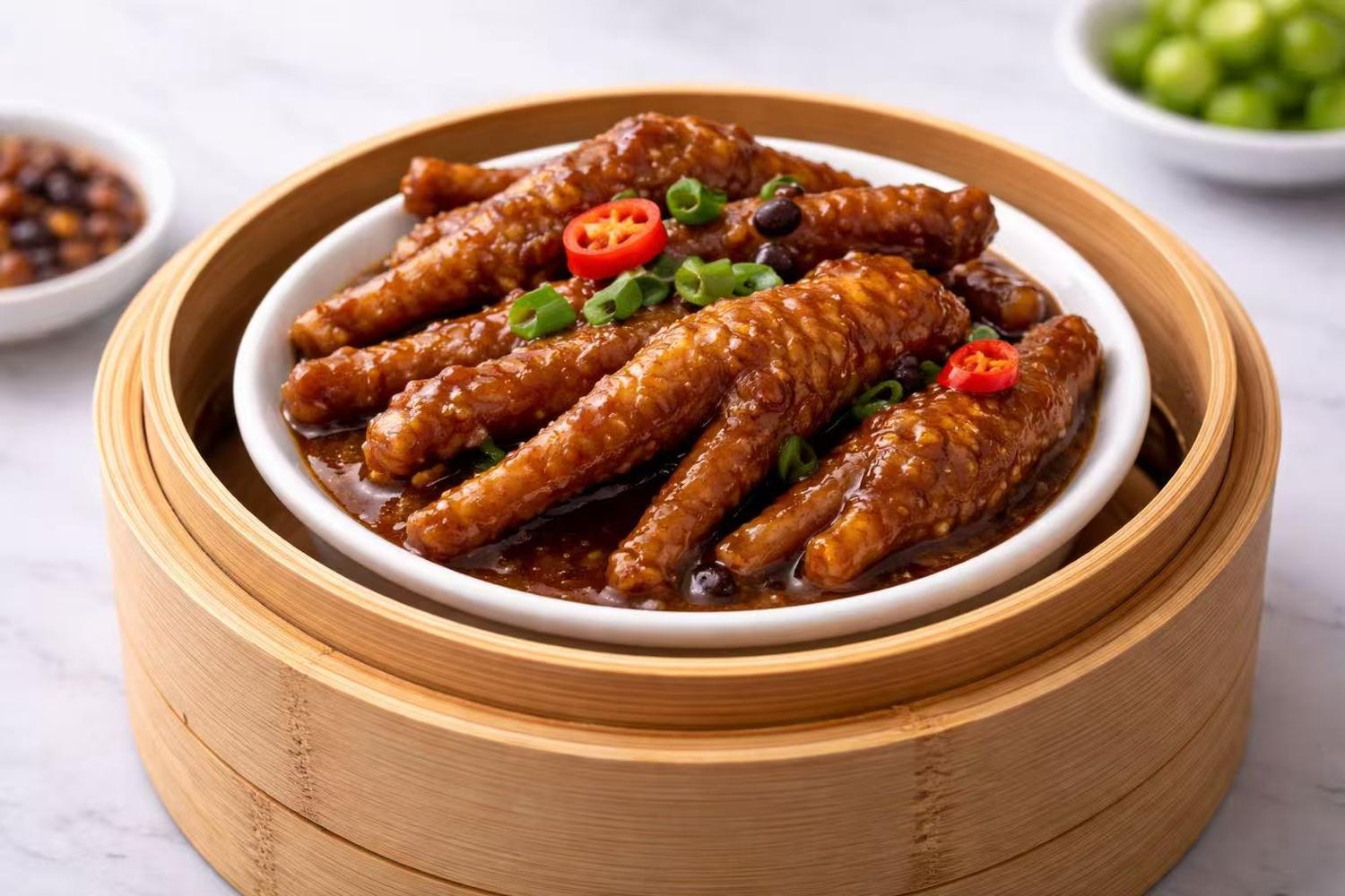 Steamed Chicken Feet with Black Bean Sauce at Hong Kong Cafe, a Chinese Restaurant in New York