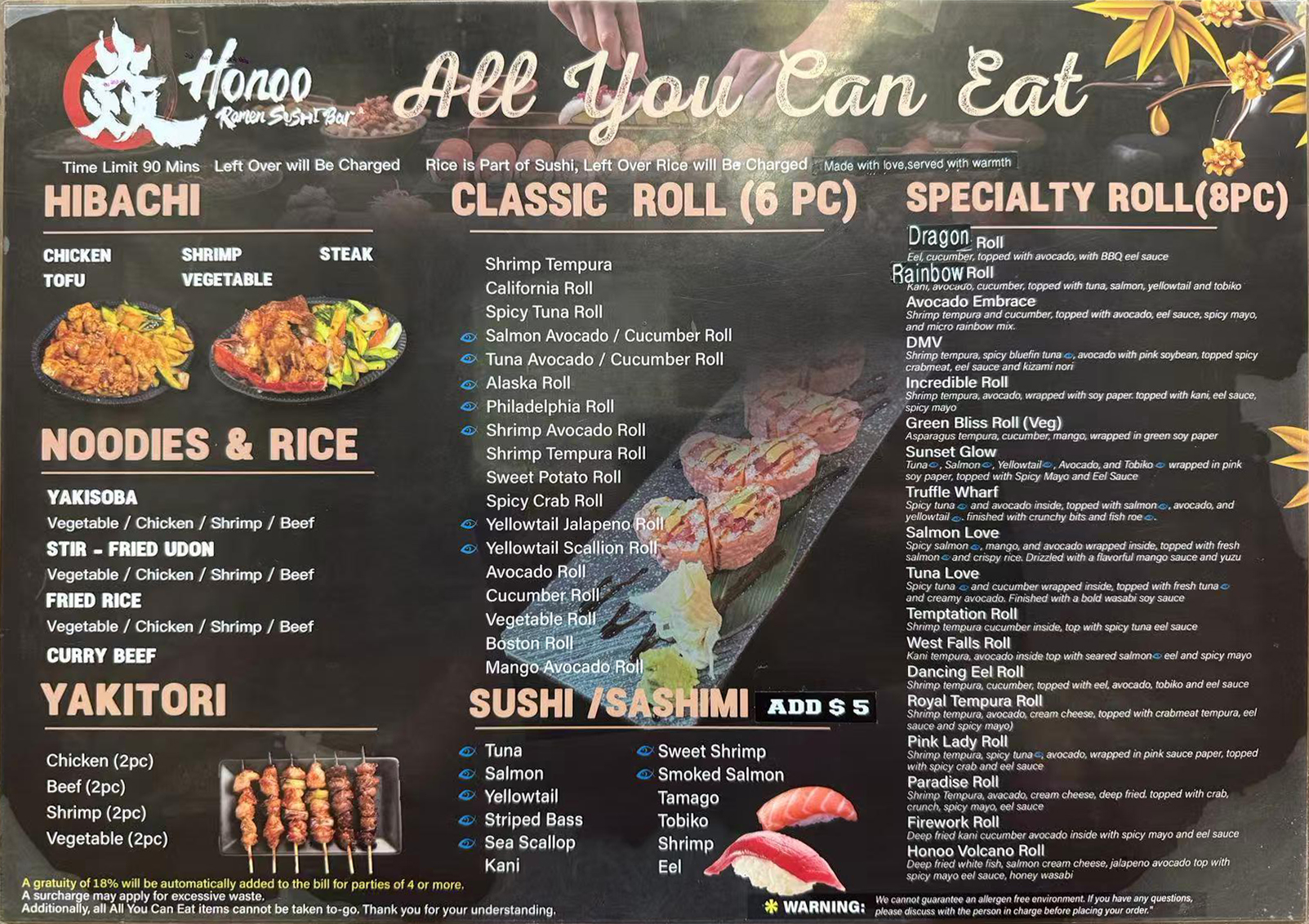 Restaurant menu 1, detailed description provided below