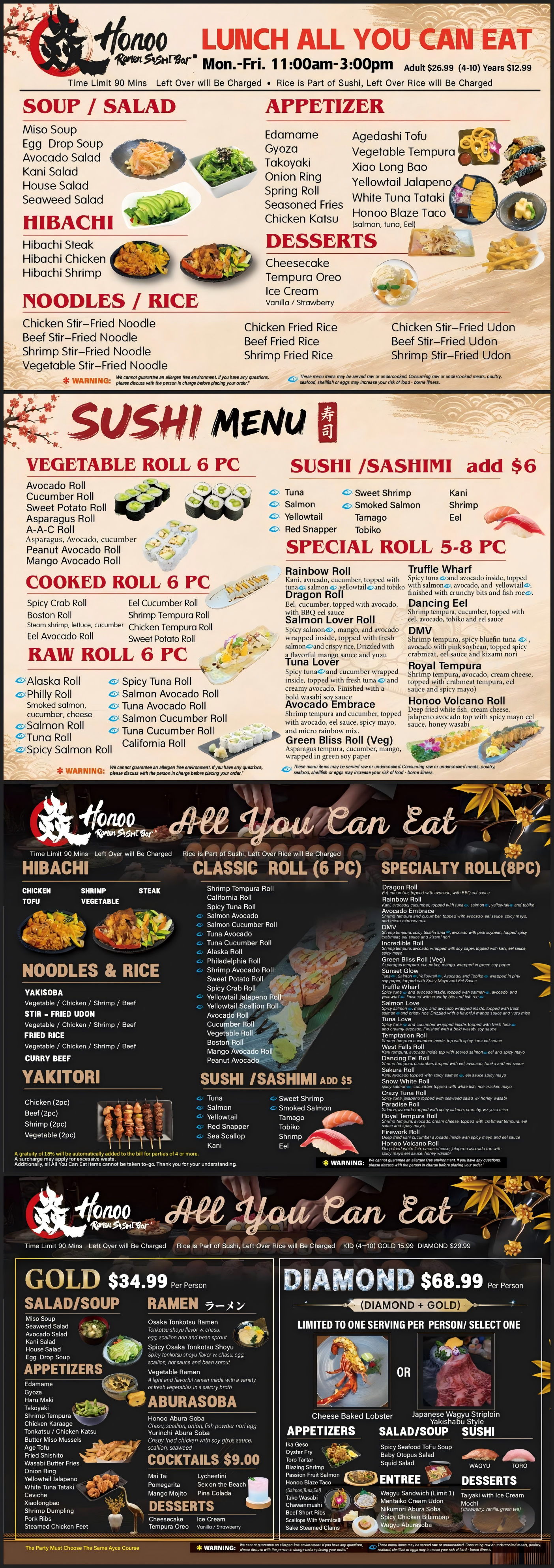 Restaurant menu 1, detailed description provided below