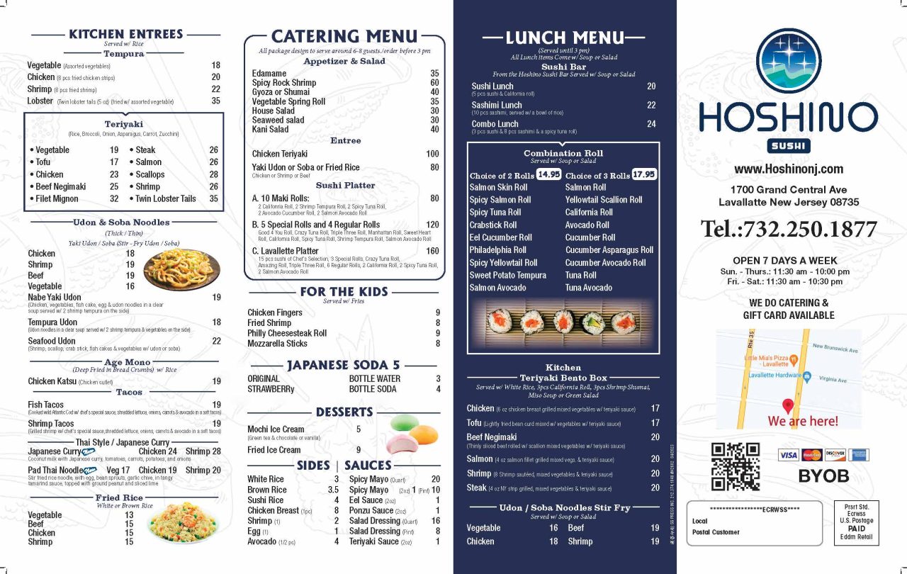 Hoshino Sushi Sushi Restaurant Online Order Lavallette NJ