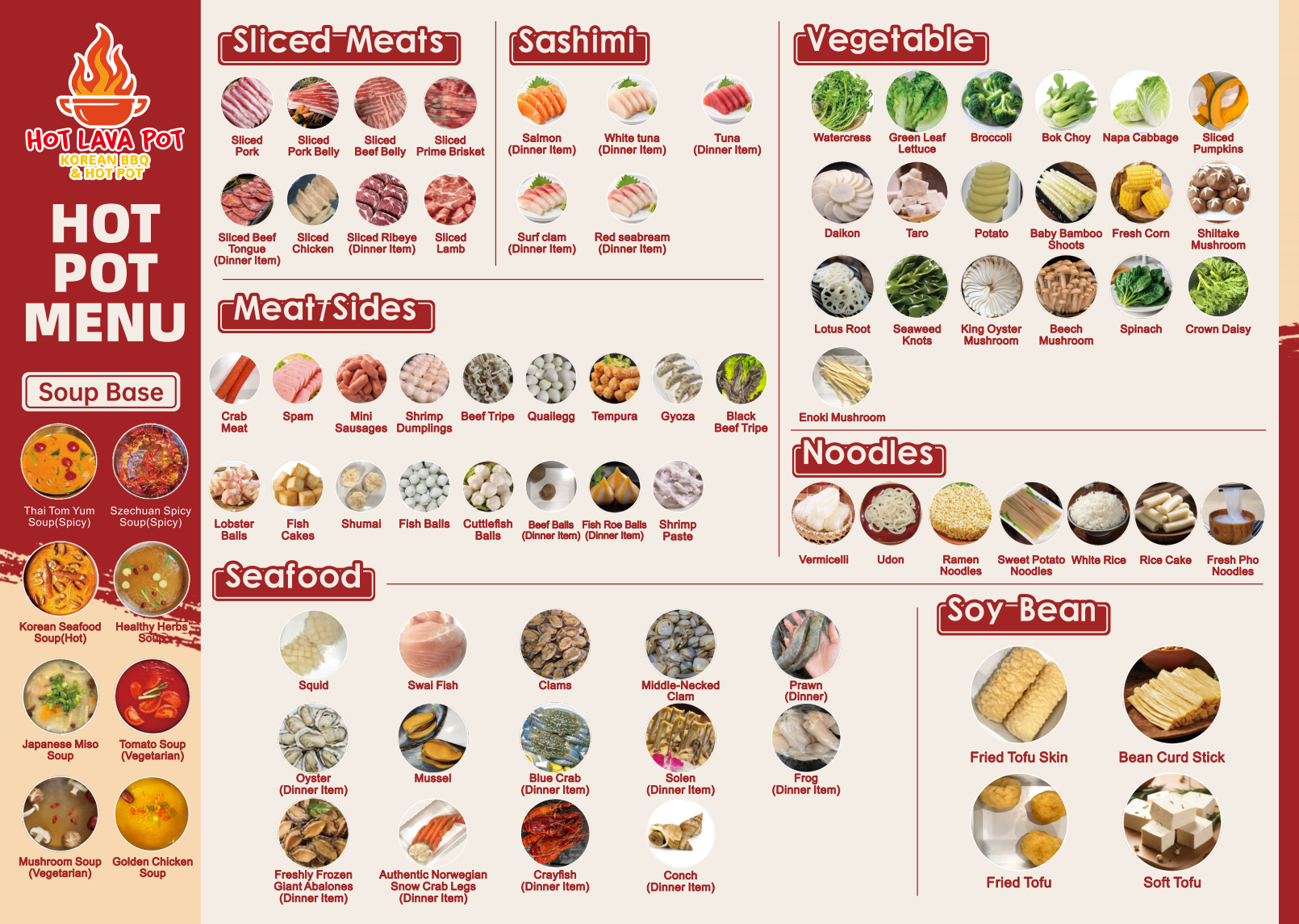 Restaurant menu 1, detailed description provided below