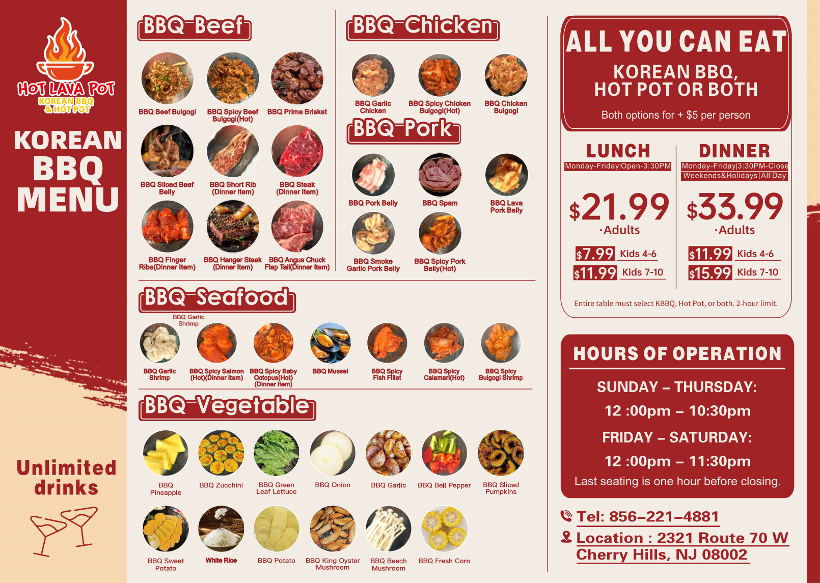 Restaurant menu 2, detailed description provided below