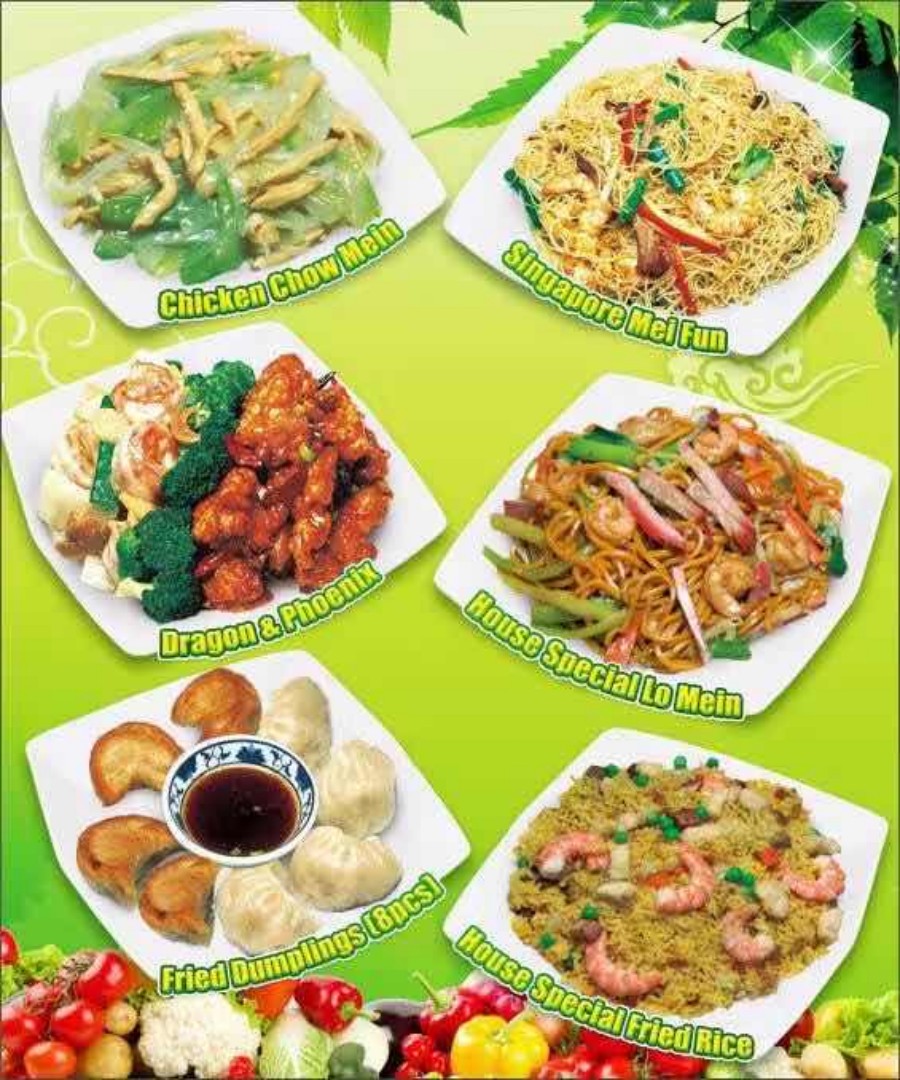 Assorted Chinese stir-fry and noodle dishes at Happy Panda, a Chinese Restaurant in Hutchinson