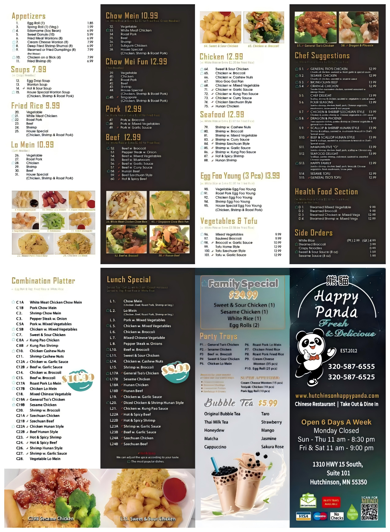 Restaurant menu 1, detailed description provided below