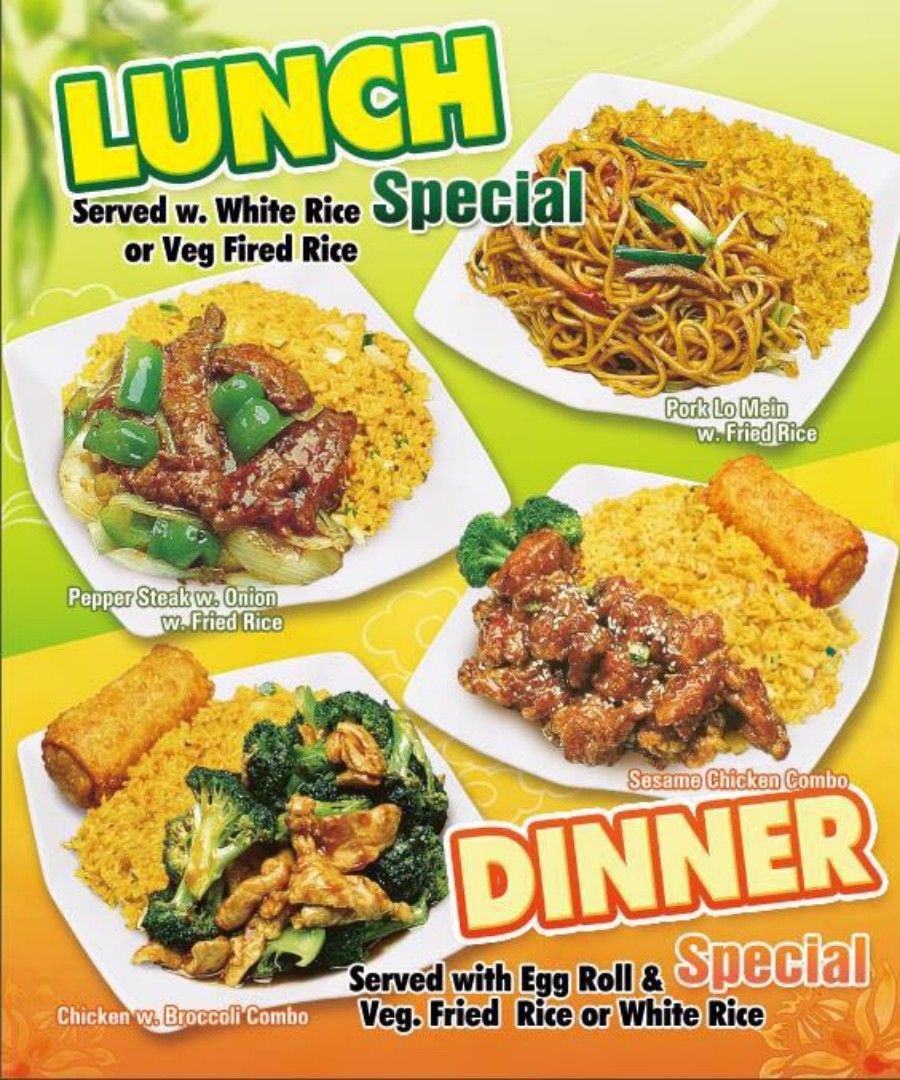 Sesame Chicken and other Chinese stir-fry dishes at Happy Panda, a Chinese Restaurant in Hutchinson