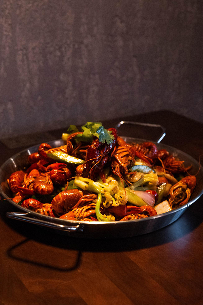 Spicy crawfish pot with vegetables at 梦幻冰季 - ICERA，a Asian Fusion BBQ Restaurant in New York