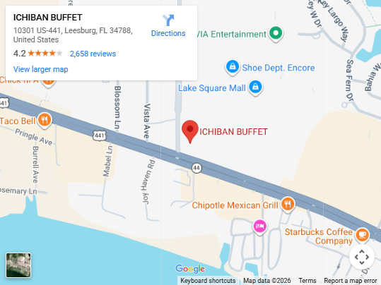 Location, 10301 US-441, Leesburg, FL 34788, United States 10301 US-441, Leesburg, FL 34788, United States