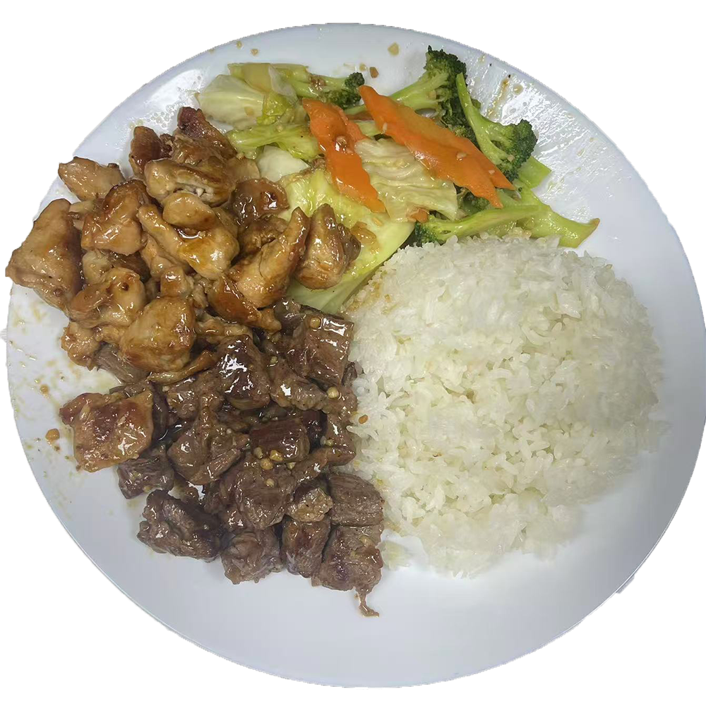 chicken & beef hibachi at Ichi Hibachi, a Japanese Restaurant in Bronx