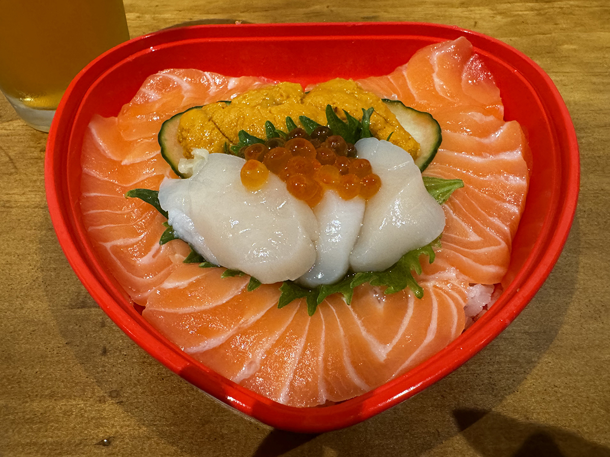 Sushi-Ichimoto-Authentic-Japanese-Restaurant-Sashimi-Hayward Sashimi served in a red heart - shaped plate at Sushi Ichimoto,a Authentic Japanese Restaurant in Hayward