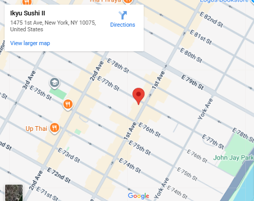 Location, 1475 1st Ave, New York, NY 10075 1475 1st Ave, New York, NY 10075, United States