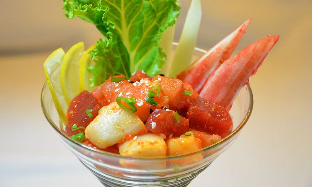 Diced tuna and scallop with sesame and scallions, a fresh sashimi dish at Imperial Dynasty, a Chinese Restaurant in Cranston