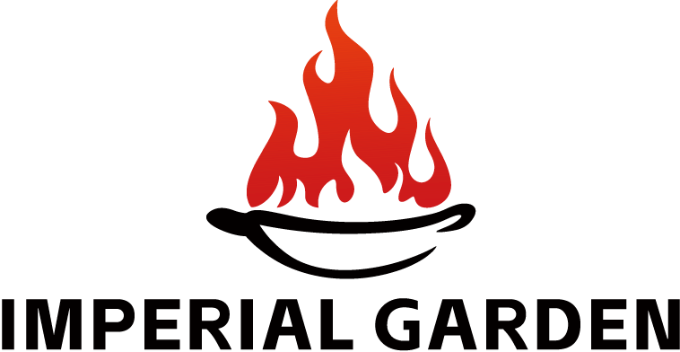 Logo featuring a wok with stylized red flames above bold black "IMPERIAL GARDEN" text at Imperial Garden, a Chinese Restaurant in Philadelphia