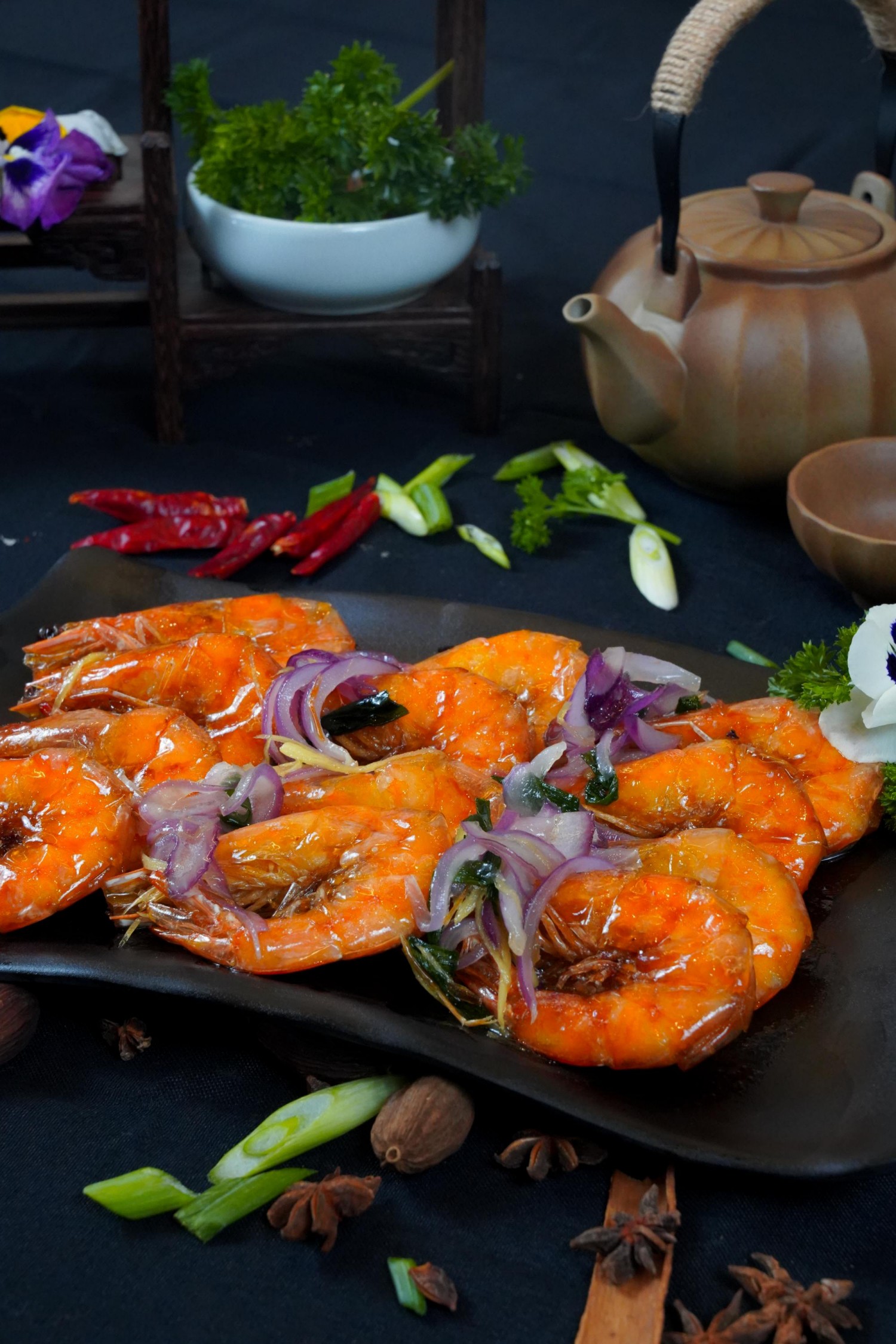 Braised Prawns at Imperial treasure, a Chinese restaurant in Palo Alto