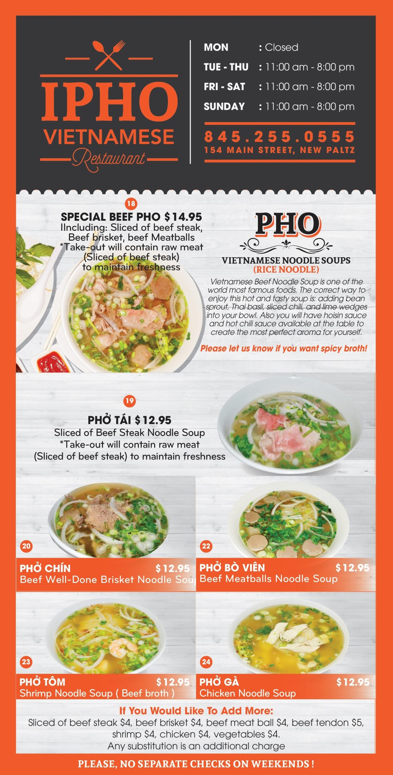 Ipho Vietnamese Order｜New Paltz｜NY