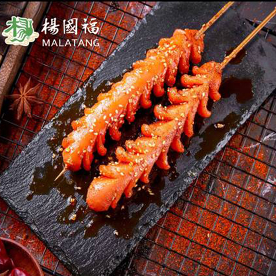 Spicy fried sausage at YGF Malatang, a Chinese Restaurant in Irvine