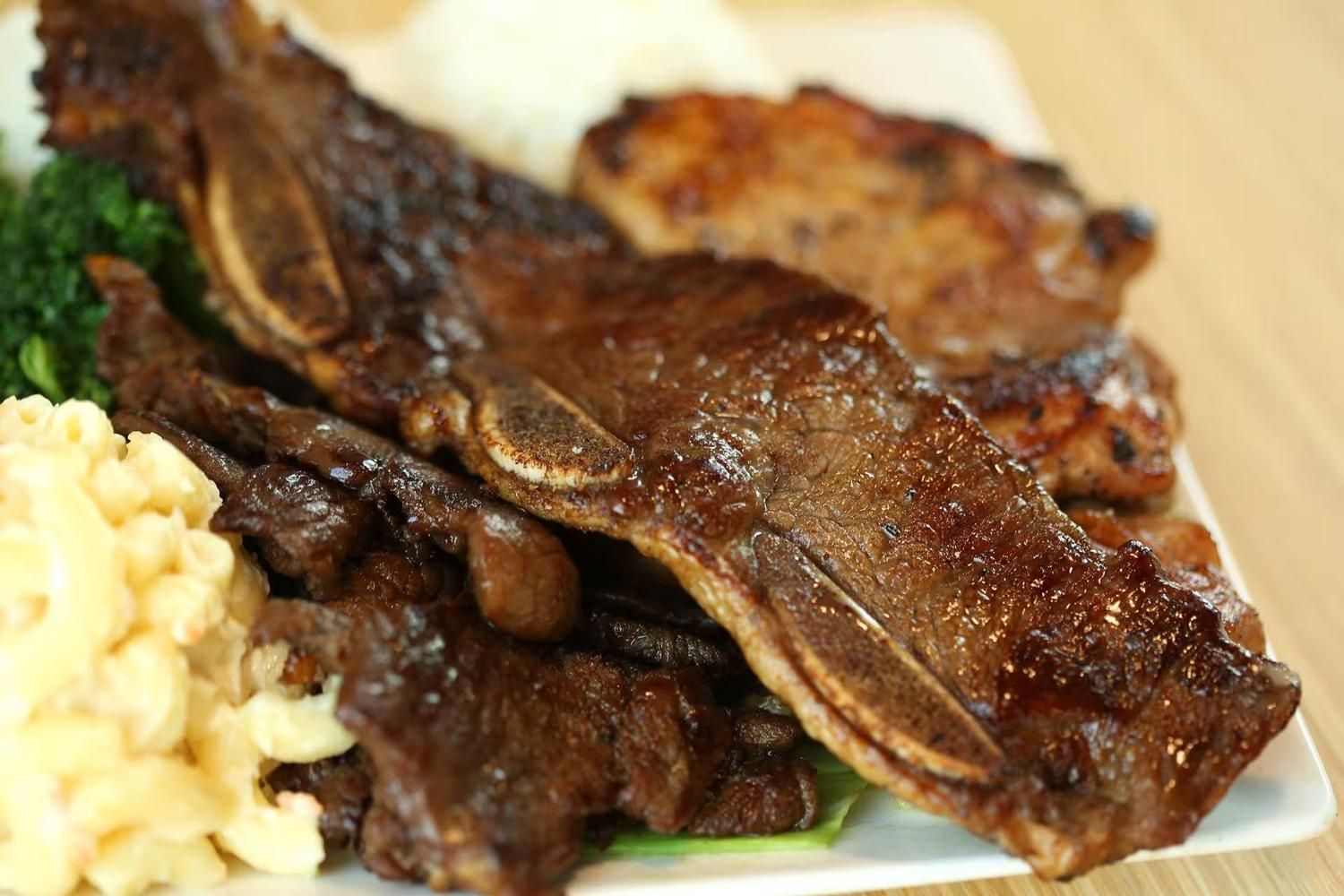 Marinated short ribs with grilled chicken at Islands Hawaiian BBQ Restaurant in Gilbert