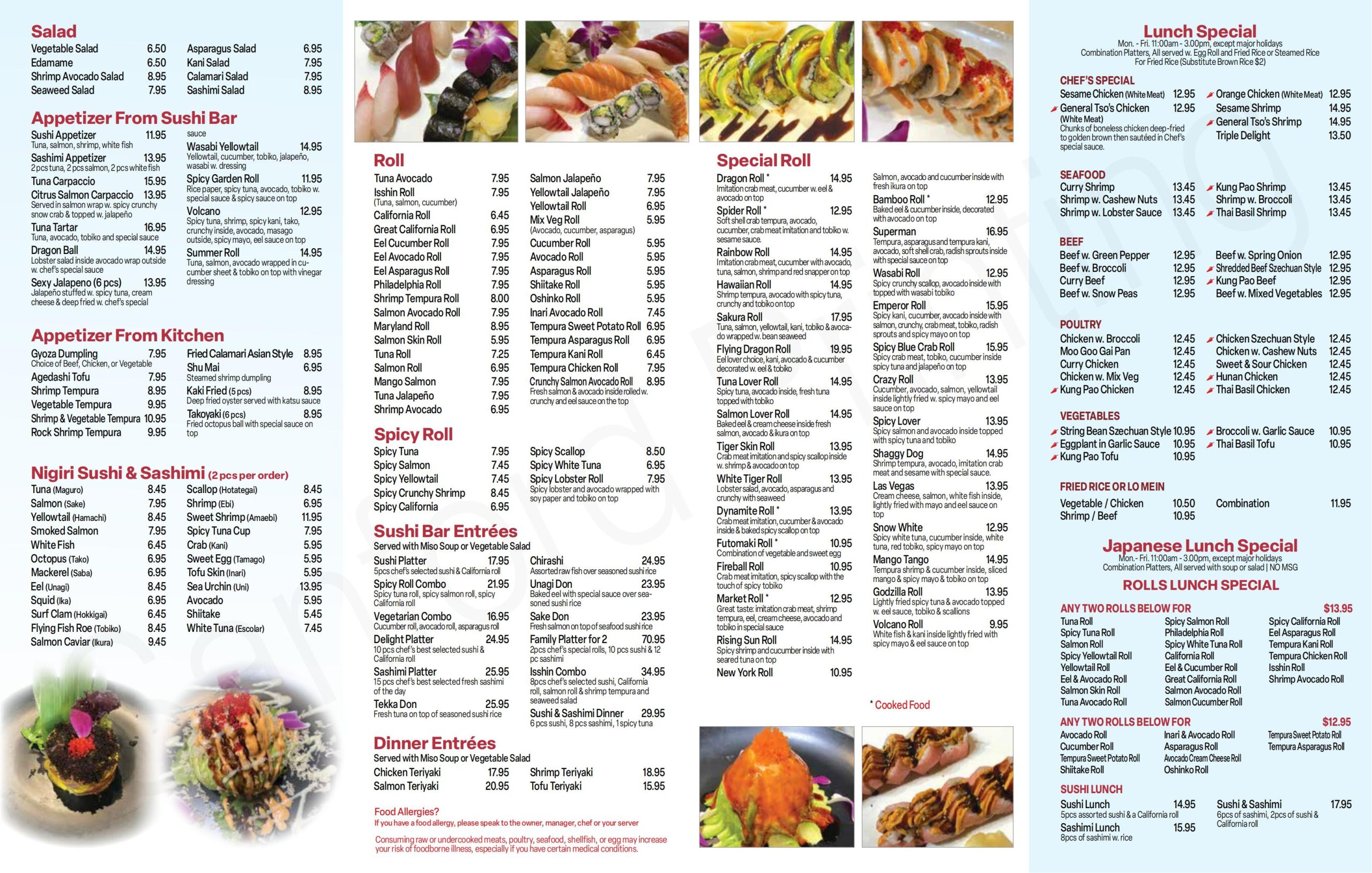 Isshin Asian Bistro Asian Restaurant Menu Page 1 Washington