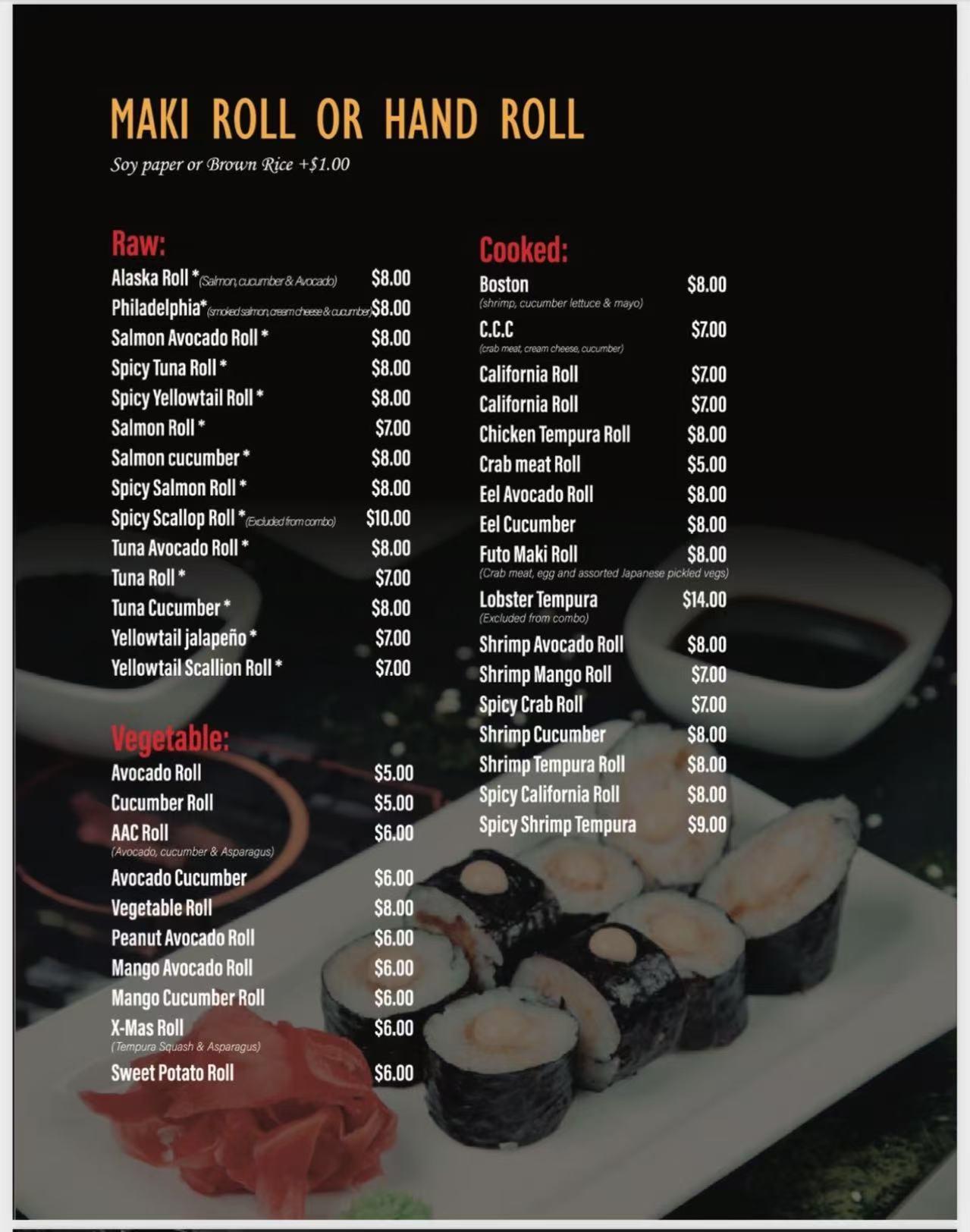 Restaurant menu 2, detailed description provided below
