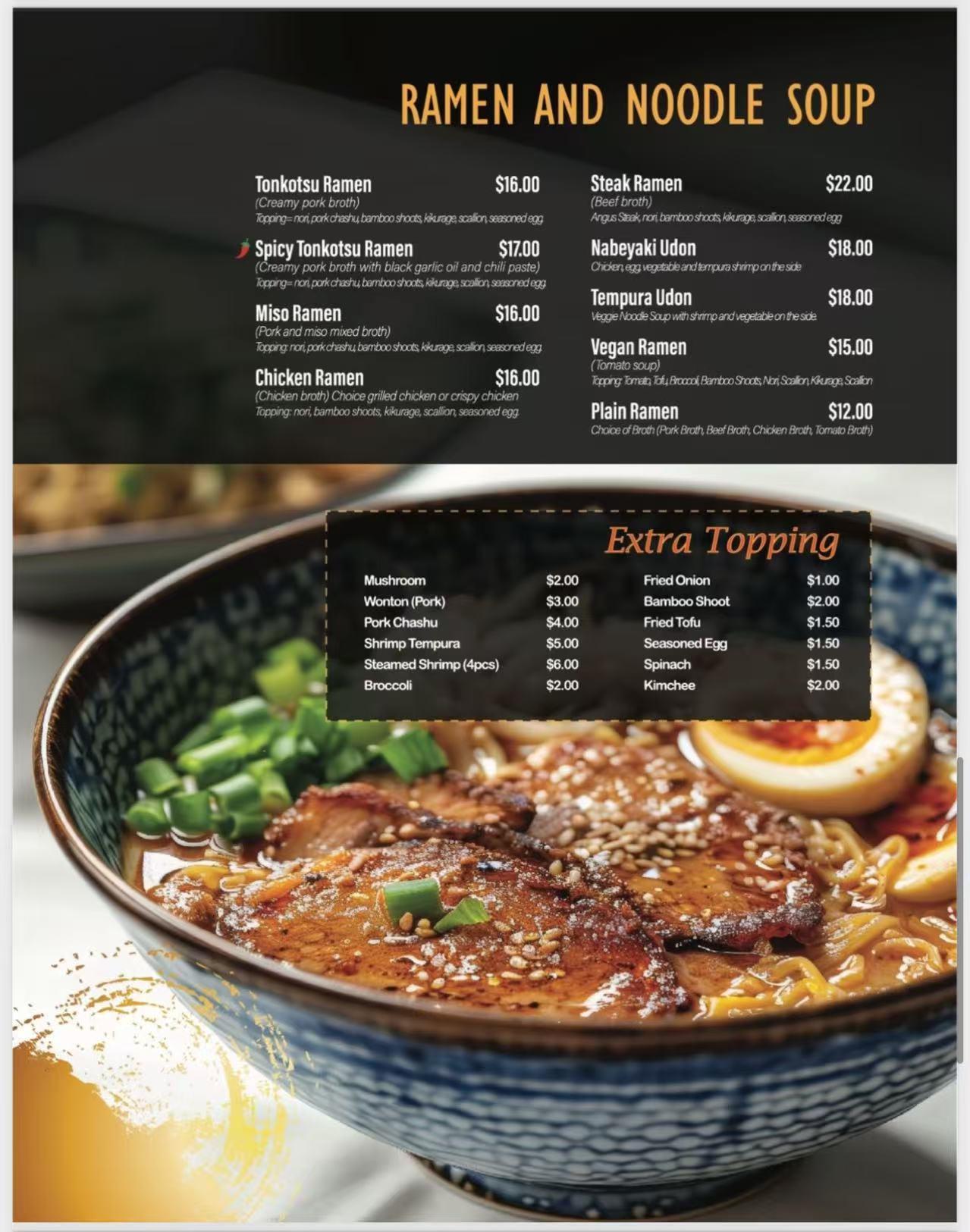 Restaurant menu 7, detailed description provided below