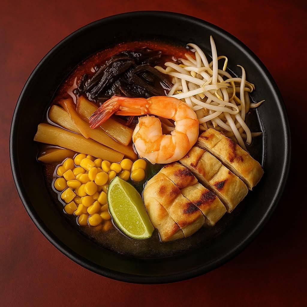 Izumi-Japanese-Cuisine-Japanese-Restaurant-Grilled-Chicken-Shrimp-Ramen-Indianapolis Grilled chicken and shrimp ramen at Izumi Japanese Cuisine in Indianapolis