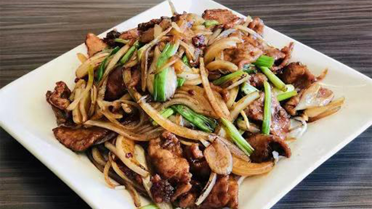 Beef with ginger and scallion at Jasmine Asian Cafe Asian Restaurant in Denver