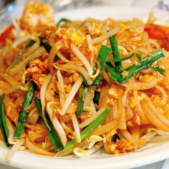 Stir - fried rice noodles with eggs, bean sprouts and green onions at Jin28 Express, a Chinese Restaurant in Highland Park