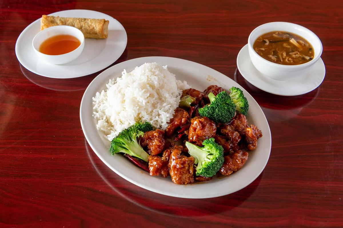Orange Chicken at Jing Xin's Asian Cafe，a Asian Restaurant in Spring