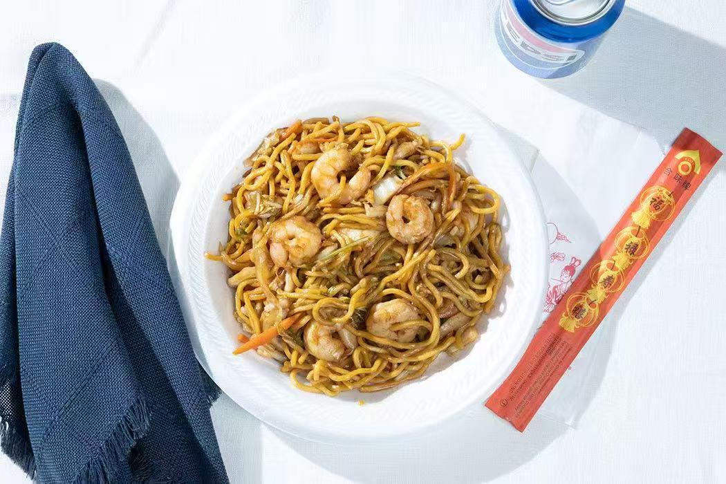 Shrimp lo mein at Jin Jin Restaurant，a Chinese Restaurant in Spartanburg