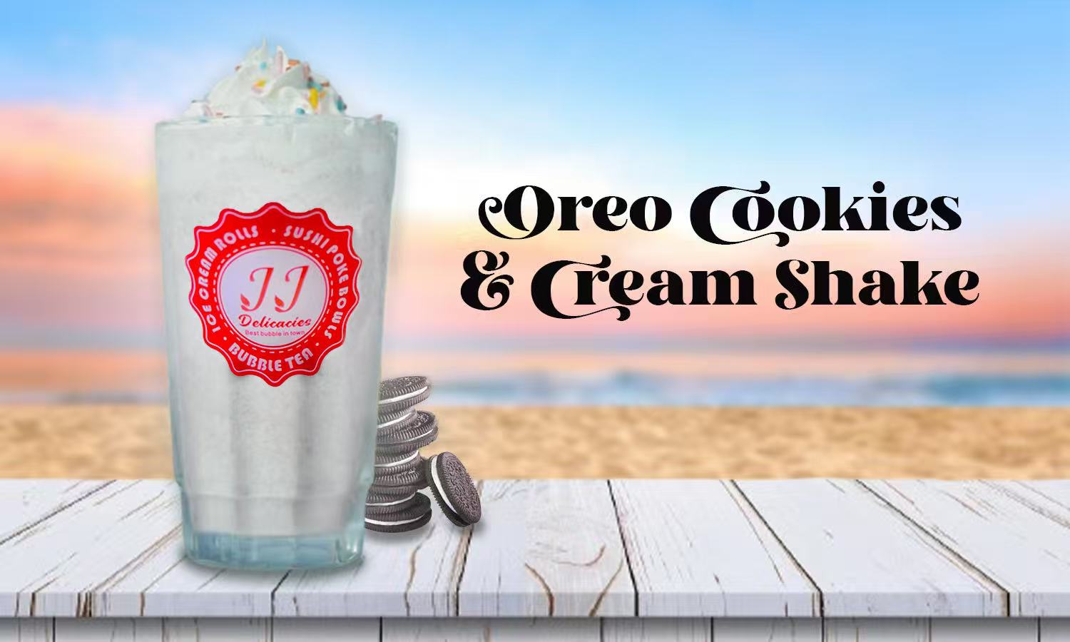 Oreo Cookies & Cream Shake at JJ Delicacies，a Asian Fusion Restaurant in Red Bank