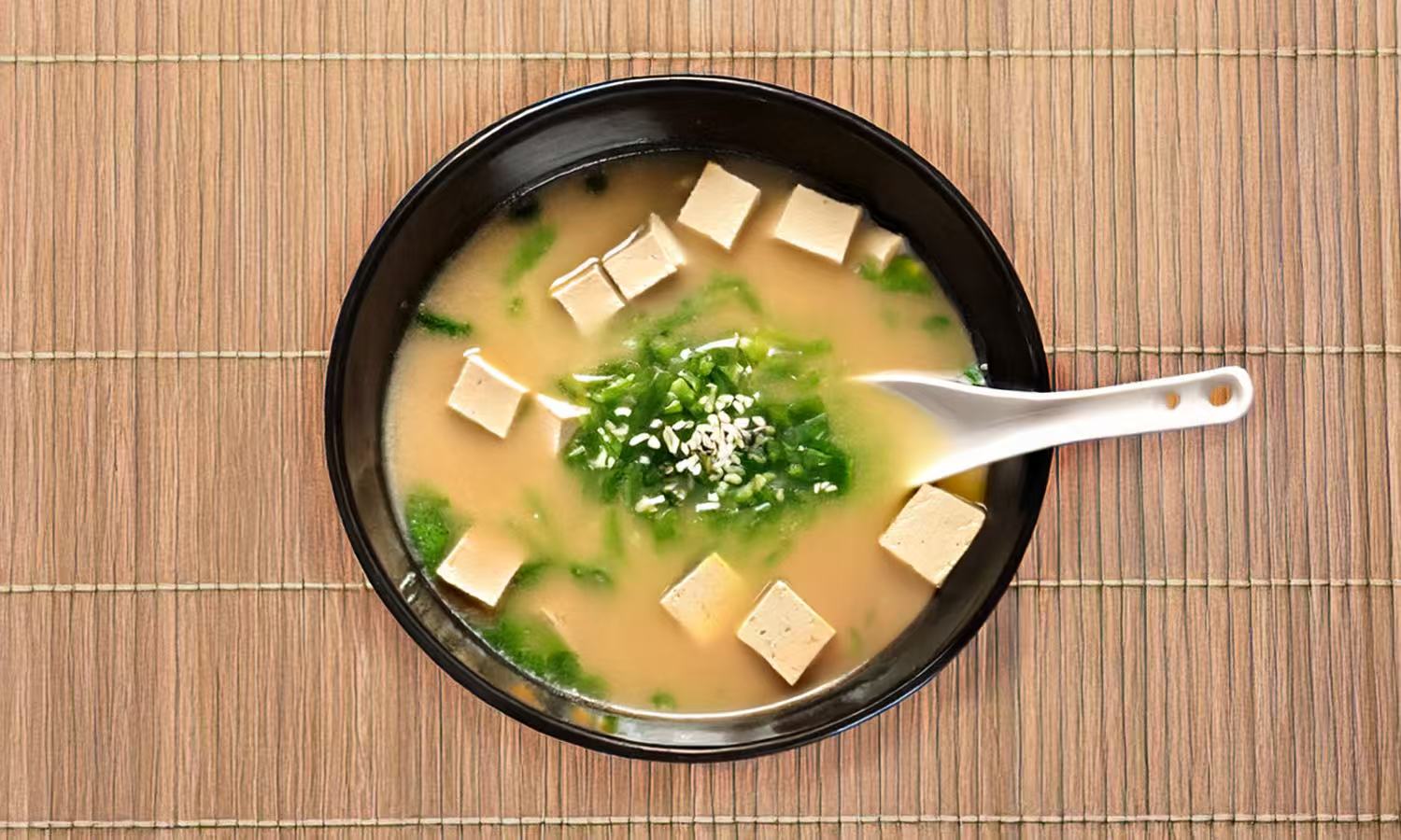 miso soup at JJ Delicacies，a Asian Fusion Restaurant in Red Bank