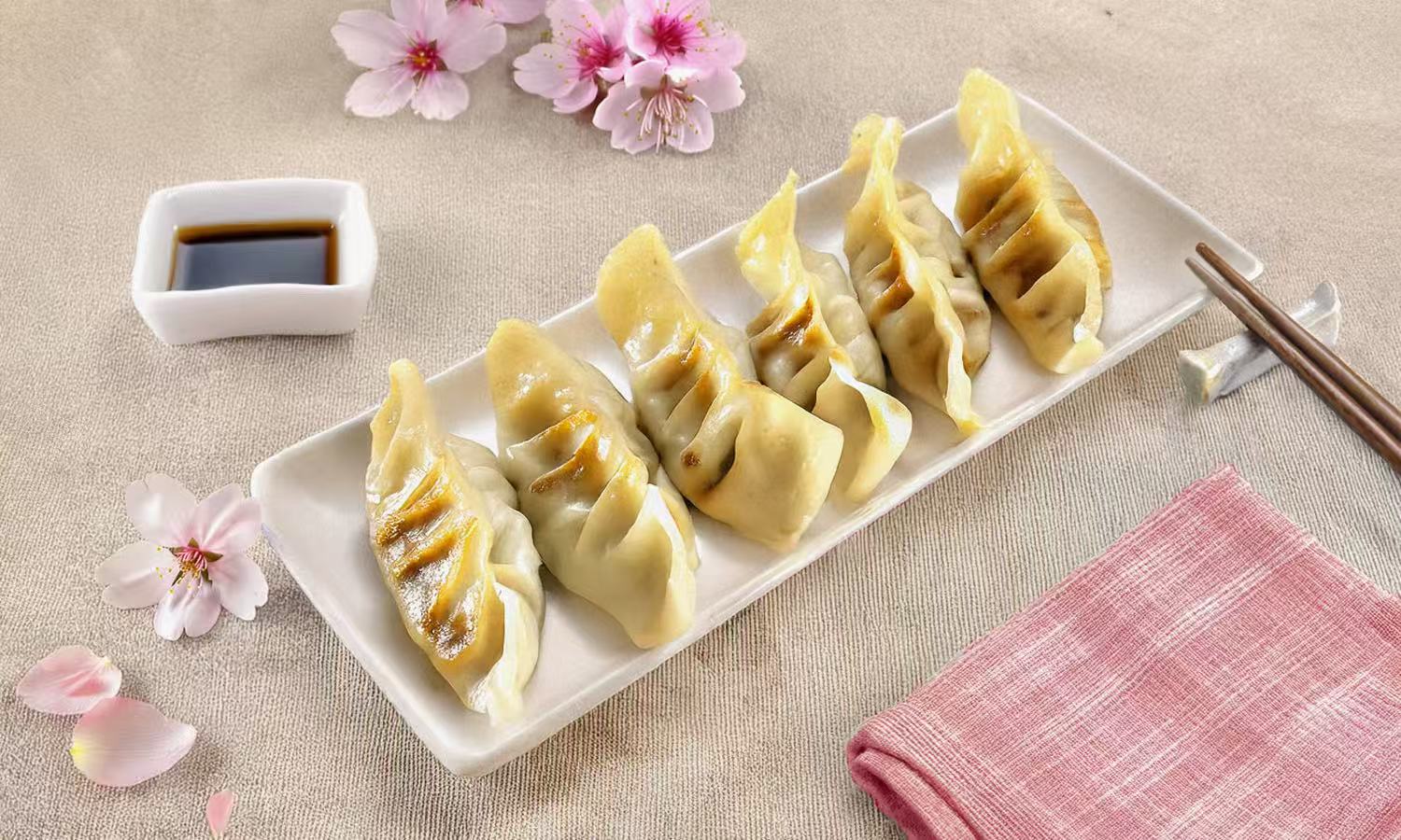 pork Gyoza dumplings at JJ Delicacies，a Asian Fusion Restaurant in Red Bank