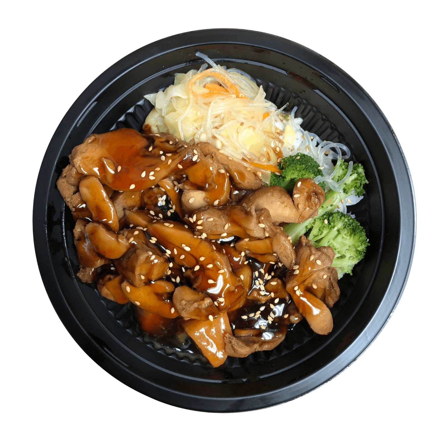 Rice bowl with teriyaki chicken, broccoli and pickled cabbage at JJ Poke Bowl & Taiwanese Bubble Tea Store in Pittsburgh
