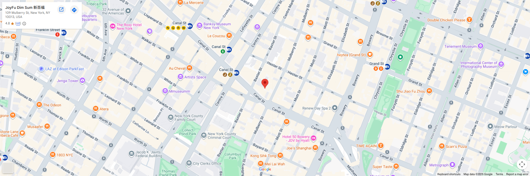 Location, 109 Mulberry St, New York, NY 10013, United States Location, 109 Mulberry St, New York, NY 10013, United States