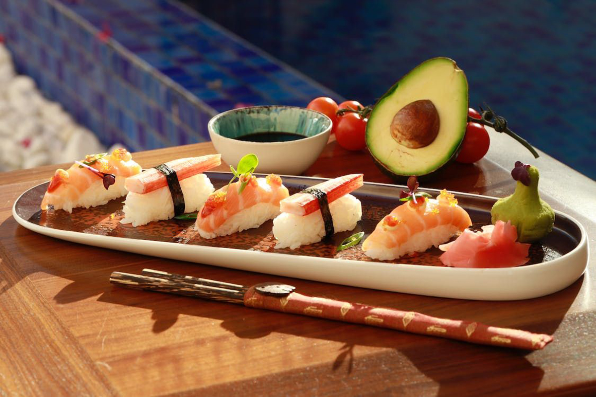 Assorted sushi platter with fresh sashimi and nigiri