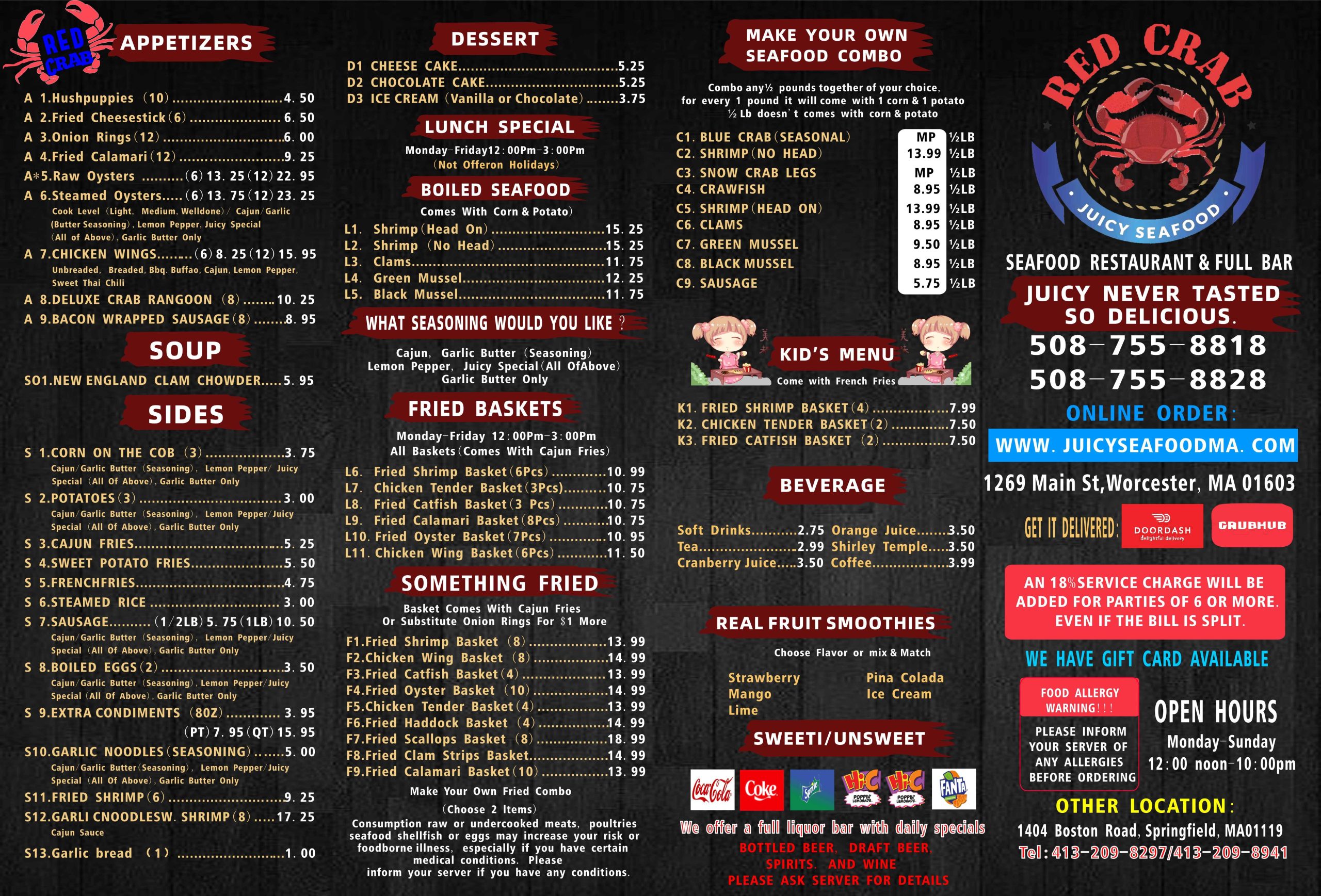 Red Crab Juicy Seafood Seafood Restaurant Online Order