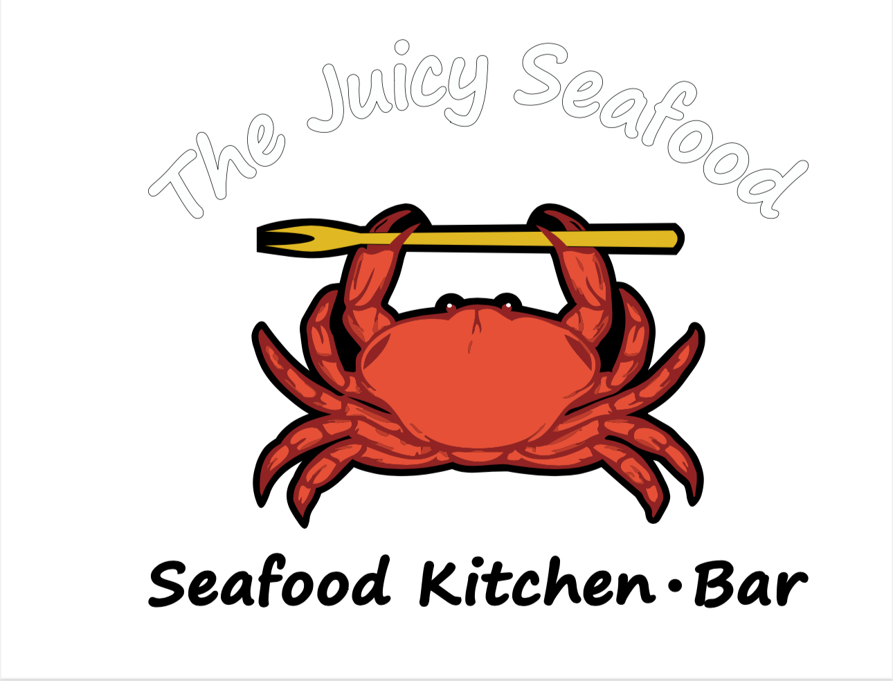 The Juicy Seafood restaurant logo with crab illustration at The Juicy Seafood-Pearl, a Seafood in Pearl