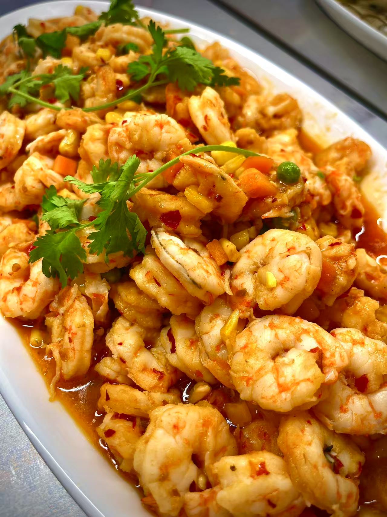 Spicy Shrimp Stir-Fry - Tender shrimp stir-fried with veggies and spices at JW Asian Seafood Buffet, a Buffet restaurant in Long Island City