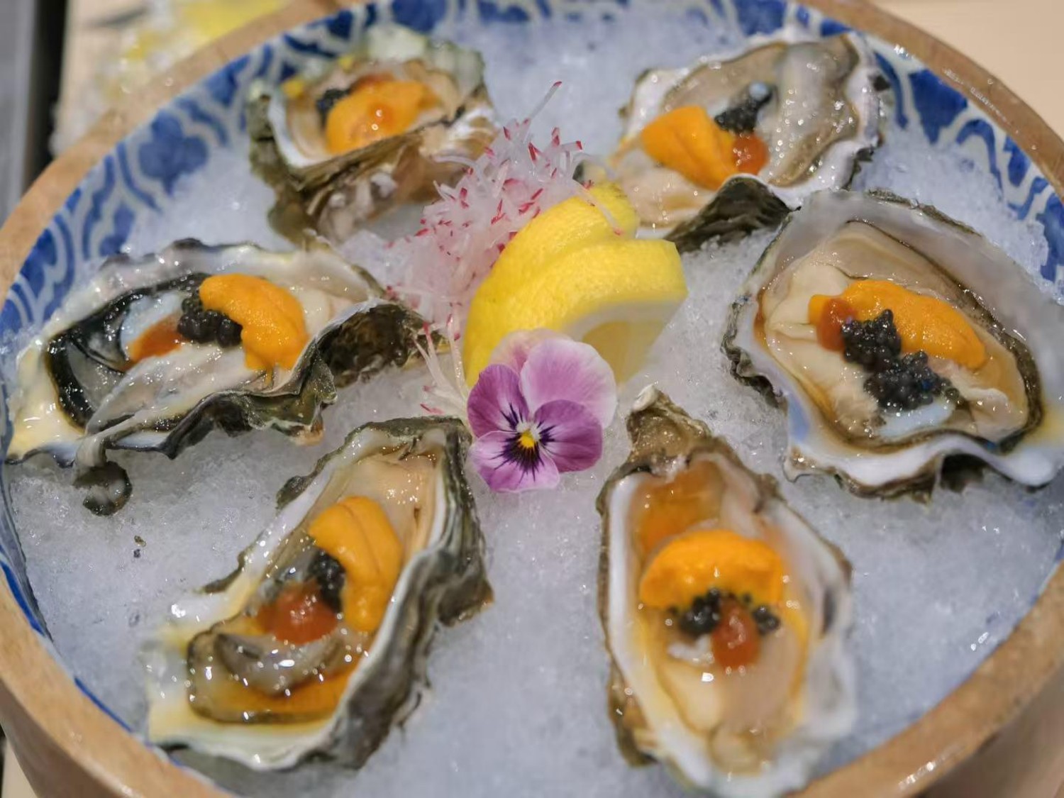 Fresh Oysters with Uni and Caviar at KAI Japanese Cuisine, Japanese Restaurant in Elk Grove