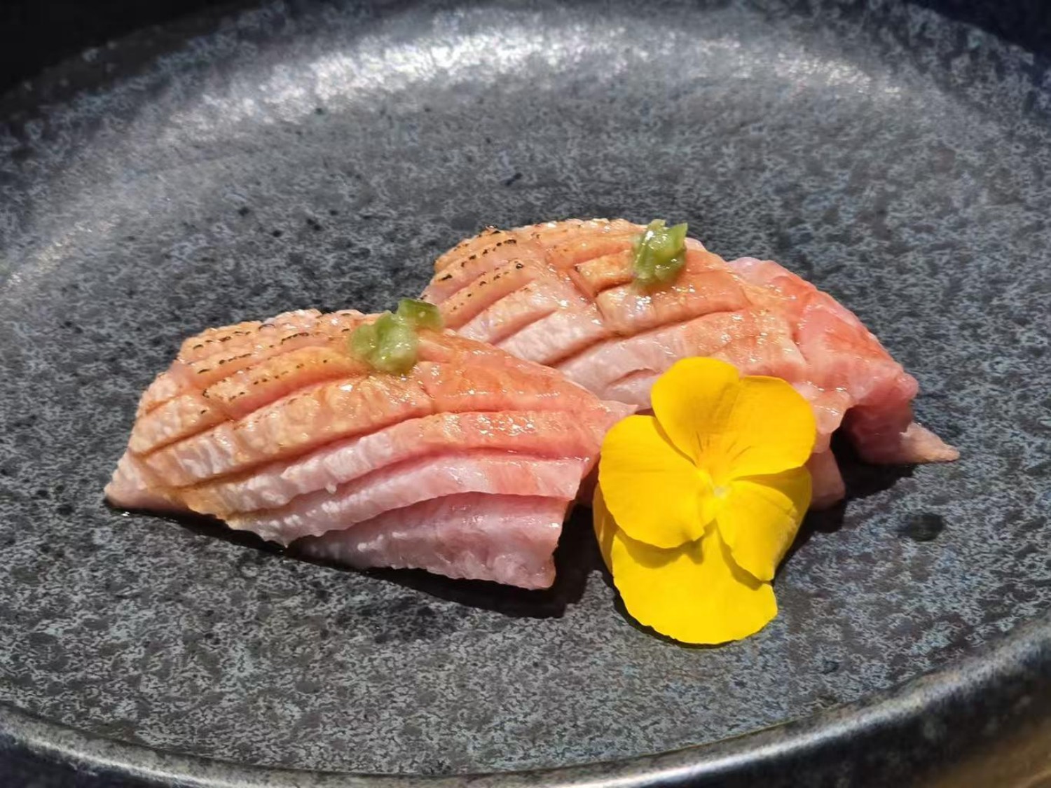 Seared Salmon Nigiri at KAI Japanese Cuisine, Japanese Restaurant in Elk Grove