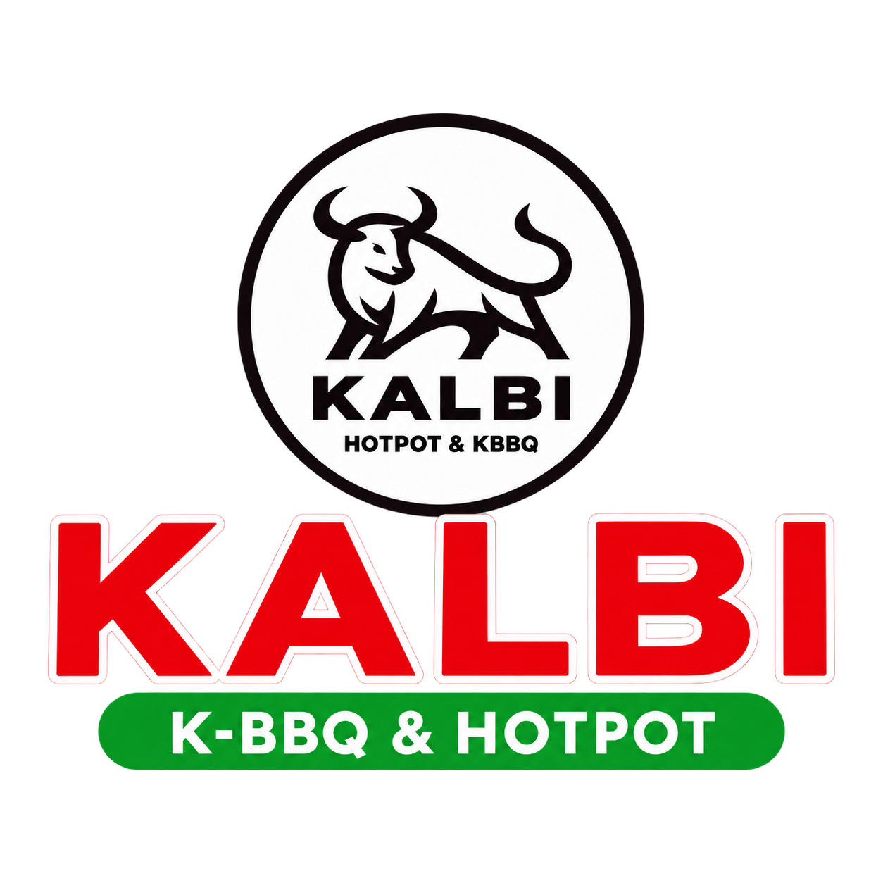 KALBI K-BBQ & HOTPOT restaurant logo featuring a bull emblem