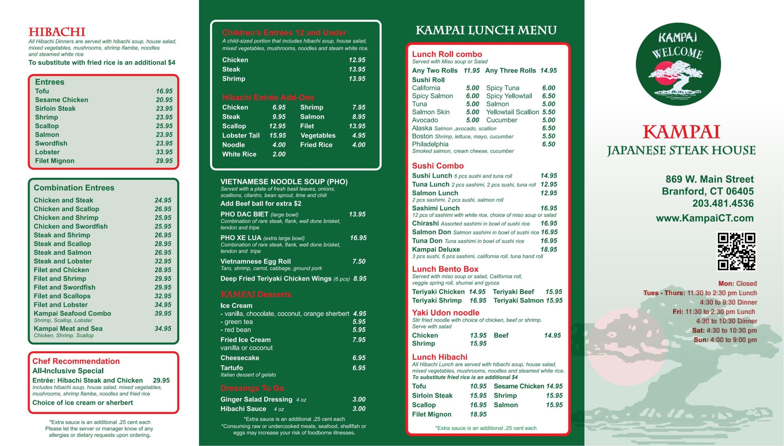 Kampai Japanese Steak Order｜Branford｜CT