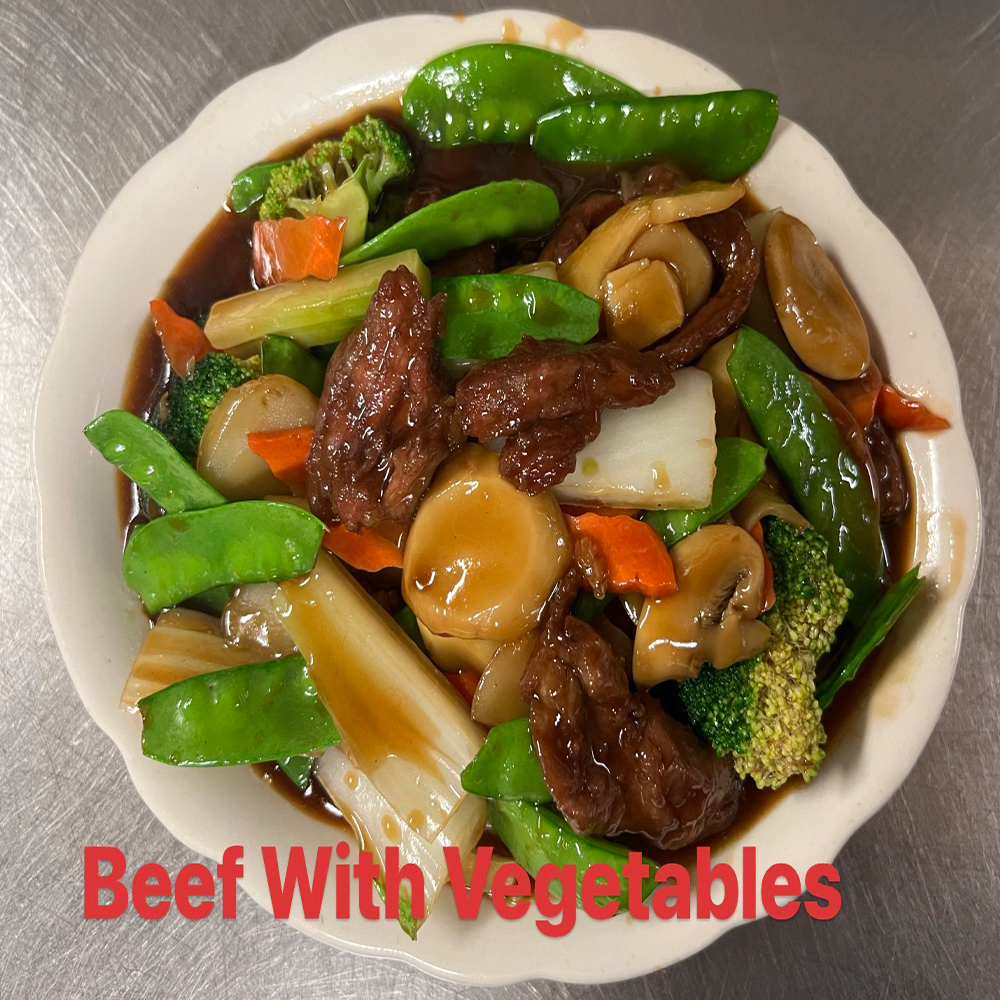 Kam’s-Cuisine-Chinese-Restaurant-Beef-with-Vegetables-Acushnet Beef with Vegetables served at Kam's Cuisine Chinese Restaurant in Acushnet